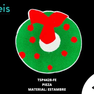 PARCHES BORDADOS Y ESTAMBRE CORONA DE NAVIDA TSP4428-FE 19cmX18.5cm