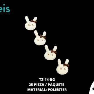 MINI PELUCHE CONEJO 25 PZ/PQT BEIGE