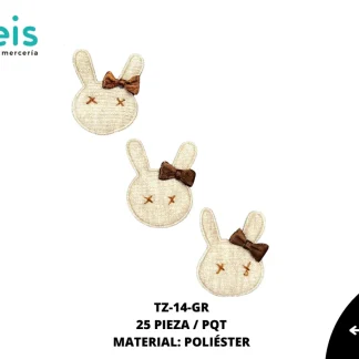MINI PELUCHE CONEJO 25 PZ/PQT CAFÉ