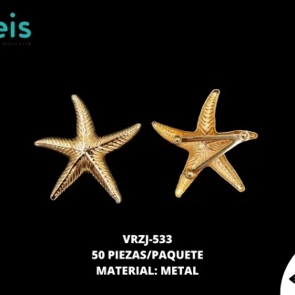 HERRAJE METALICO ESTRELLA DORADO 100 PZ/PQT VRZJ-533