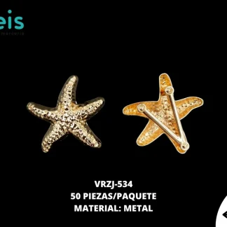 HERRAJE METALICO ESTRELLA DECORADA DORADO 50 PZ/PQT VRZJ-534