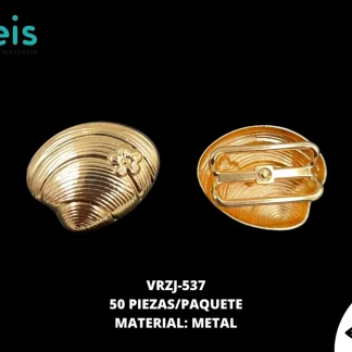 HERRAJE METALICO CONCHA CON FLOR DORADO 100 PZ/PQT VRZJ-537