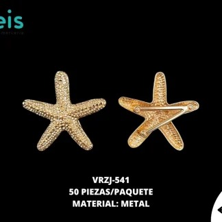 HERRAJE METAL ESTRELLA CON TEXTURA DORADO 50PZ/PQ VRZJ-541
