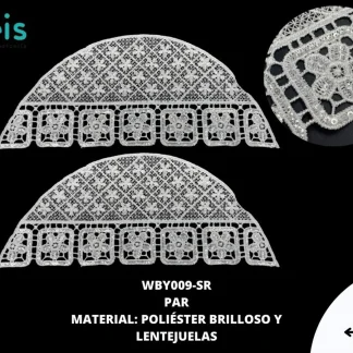MANGA POLIESTER CON LENTEJUELA WBY009-SR 25 PZ/PQT BLANCO