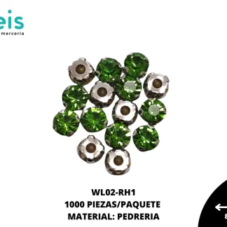 REMACHES METAL PIEDRA COSTURA WL02-RH1 8mm 1000 PZ/PQT VERDE