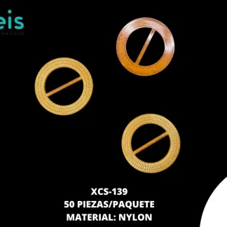 HEBILLA NYLON CIRCULO XCS-139 5CM CAFÉ 50 U/PAQUETE