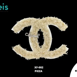 PARCHES BORDADOS Y ESTAMBRE CHANEL TIPO PELUCHE XF-002 25 PZ/PQT CAFÉ