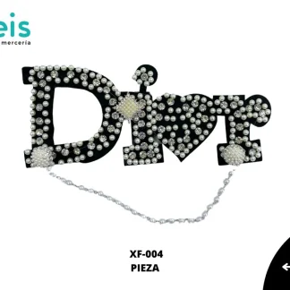 PARCHES PEDRERIA DIOR CON PERLA XF-004 25 PZ/PQT NEGRO