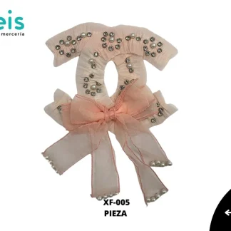 PARCHES PEDRERIA CHANEL CON MOÑO XF-005 25 PZ/PQT ROSA