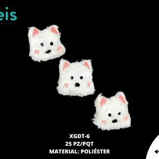 MINI PELUCHE PERRO KAWAII 25 PZ/PQT BLANCO