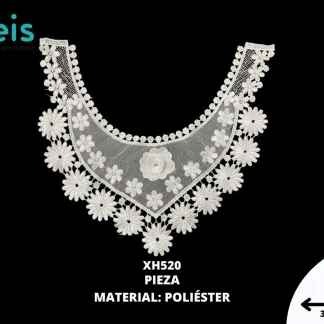 CUELLO POLIESTER BRILLOSO 3D XH520 25 PZ/PQT BLANCO