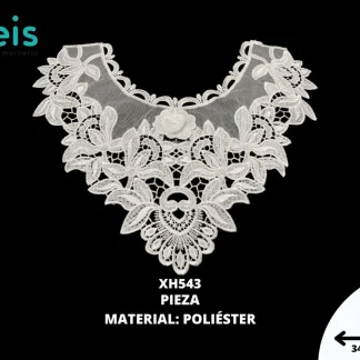 CUELLO POLIESTER BRILLOSO 3D TULL XH543 25 PZ/PQT BLANCO