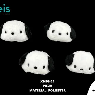 MINI PELUCHE PERRO 25 PZ/PQT BLANCO+NEGRO