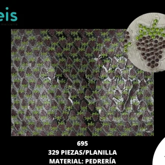 PEDRERIA PLANILLAS UVAS 329 PZ/PQT MULTICOLOR