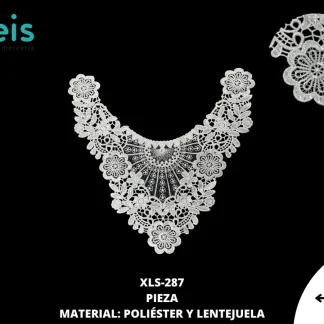 CUELLOS POLIESTER BRILLOSO LENTEJUELA BLANCO XLS-287