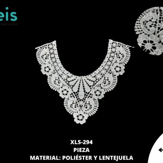 CUELLOS POLIESTER BRILLOSO LENTEJUELA BLANCO XLS-294