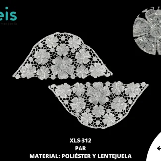 MANGAS POLIESTER BRILLOSO LENTEJUELA BLANCO XLS-312