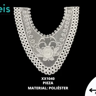 CUELLO POLIESTER BRILLOSO 3D XX1040 25 PZ/PQT BLANCO