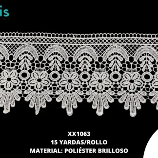 GUIPIUR POLIESTER BRILLOSO PLANO XX1063 14CM 15 YDS/PQT BLANCO
