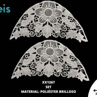 MANGA POLIESTER BRILLOSO PLANA FLOR XX1267 25 PAR/PQT BLANCO