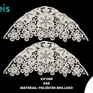 MANGA POLIESTER BRILLOSO PLANA FLORES XX1268 25 PAR/PQT BLANCO