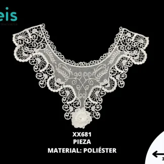 CUELLO POLIESTER BRILLOSO 3D TUL XX681 25 PZ/PQT BLANCO