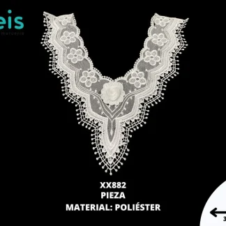 CUELLO POLIESTER BRILLOSO 3D XX882 25 PZ/PQT BLANCO