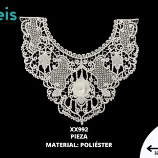CUELLO POLIESTER BRILLOSO 3D XX992 25 PZ/PQT BLANCO