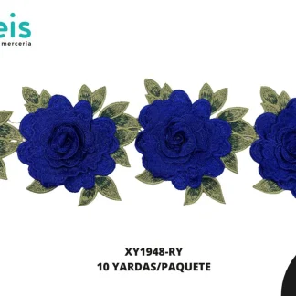 GUIPIUR BORDADO 3D XY1948-RY REY 12 CM 10 YARDAS/PAQUETE