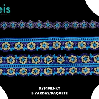 GUIPIUR BORDADO DECORADO XYF1083-RY REY SET 3 PZ 5 YARDAS/PAQUETE