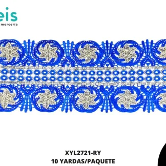 GUIPIUR BORDADO DECORADO XYL2721-RY REY 15 CM 10 YARDAS/PAQUETE