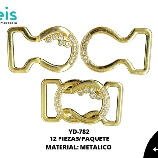 HEBILLA METALICA 2.5 CM YD-782 12 PZ/PQT KC DORADO