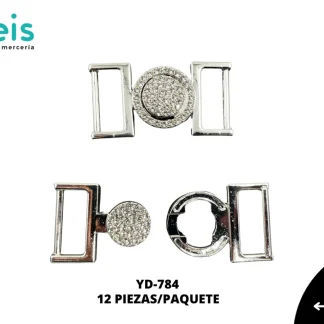 HERRAJE METALICO YD-784 12 PZ/PQT NIQUEL PIEDRA