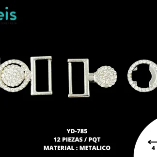HEBILLA METALICO 1.9 CM YD-785 12 PZ/PQT NIQUEL
