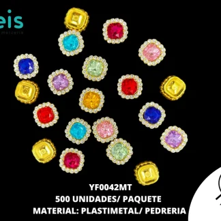 REMACHES PLASTICO FLOR YF0042MT 14.5mm 500 PZ/PQT MULTICOLOR