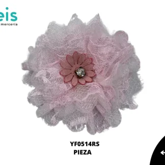 FLOR DE ENCAJE CON PIEDRA CENTRALREF: YF0514 ROSA