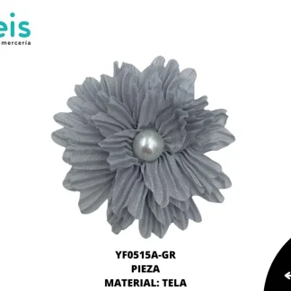 FLOR CON PERLA CENTRAL REF: YF0515A GRIS