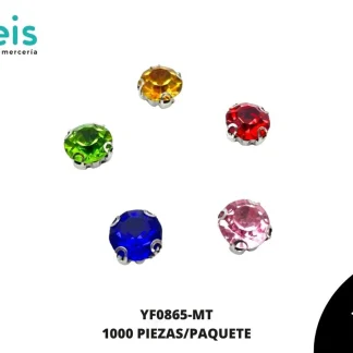 REMACHES METAL PIEDRA COSTURA YF0865-MT 8mm 1,000 PZ/PQT MULTICOLOR