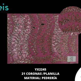 PEDRERIA PLANILLAS CORONAS 21 PZ/PQT YX2245 MULTICOLOR