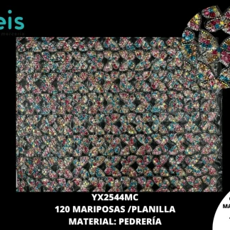 PEDRERIA PLANILLAS MARIPOSA MULTICOLOR 120 PZ/PQT YX2544MC