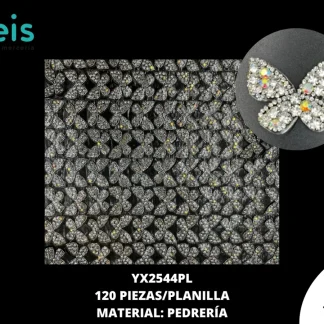 PEDRERIA PLANILLAS MARIPOSA 120 PZ/PQT YX2544 PLATA