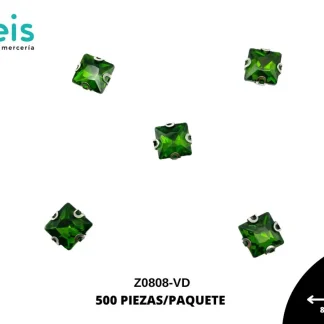 REMACHES METAL PIEDRA COSTURA CUADRO Z0808-VD 8mmX8mm 500 PZ/PQT VERDE