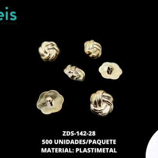 BOTON PLASTICO PATA DECORADO ENTRELAZADO 28L 500 PZ/PAQ