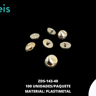 BOTON PLASTICO PATA CIRCULAR 40L 100 PZ/PAQ