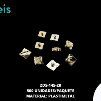 BOTON PLASTICO PATA CUADRADO AMORFO 28L 500 PZ/PAQ