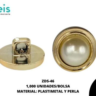 BOTON MEDIA PERLA CON PATA ZDS-46 28L 1000UDS/PAQ