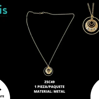COLLAR MEDIALUNA ZSC49 1 PZ/PQT DORADO