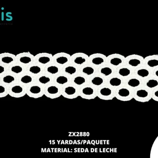 GUIPIUR SEDA DE LECHE PLANO ZX2880 BLANCO 4 CM 15 YARDAS/PAQUETE