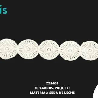 GUIPIUR SEDA DE LECHE 2.7 CM ZZ4408 30 YAD/PZ BLANCO