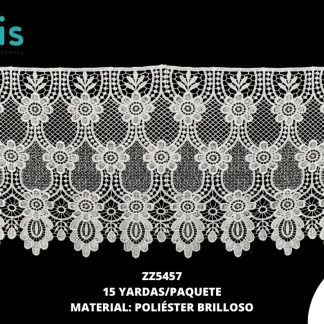 GUIPIUR POLIESTER BRILLOSO PLANO ZZ5457 BLANCO 29 CM 15 YARDAS/PAQUETE